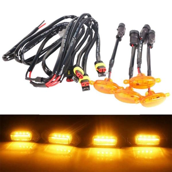 

pieces/amber front grille driving light led truck logo kit suv l4p0 emergency lights