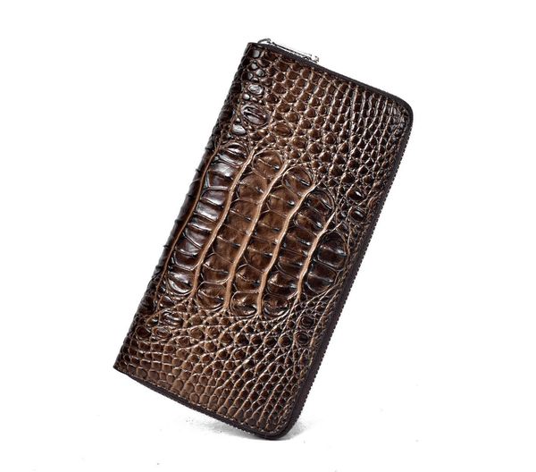 

hand bag crown long men's handbag crocodile wallet, Red;black