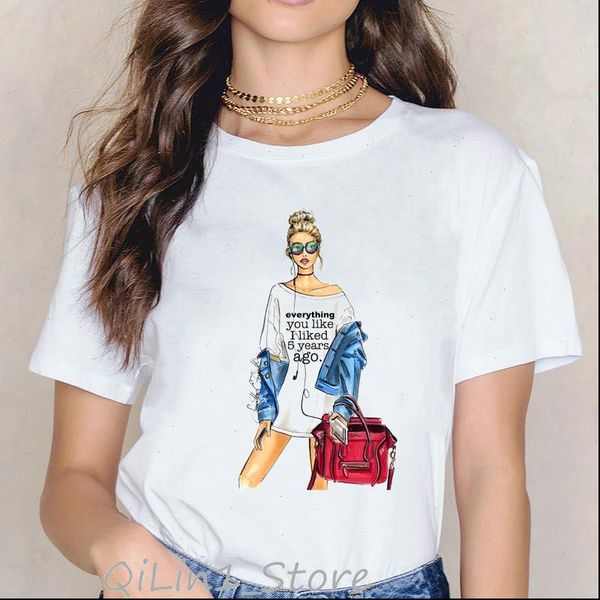 

fashion cool women t shirt girl print funny graphic tee femme streetwear white 90s camiseta mujer summer