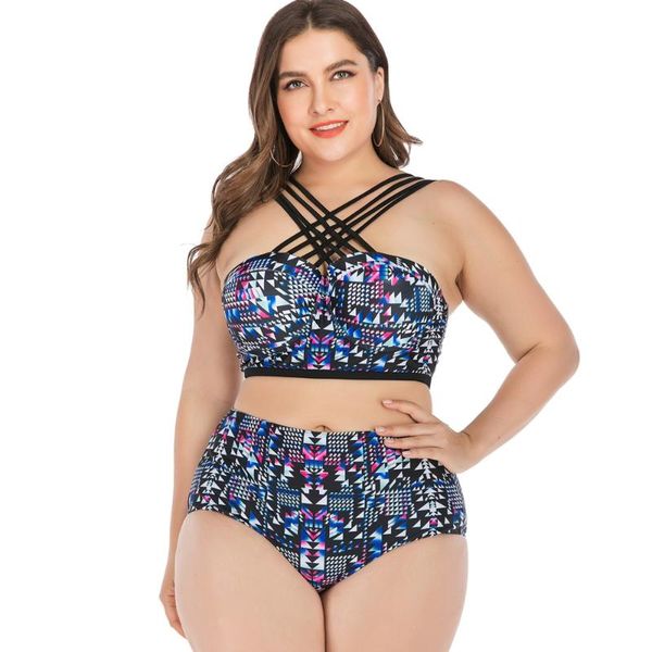 

bikinis set plus size high waist bikini bandage halter swimsuit crisscross bathing suit cut out swimwear brazilian biiquini string