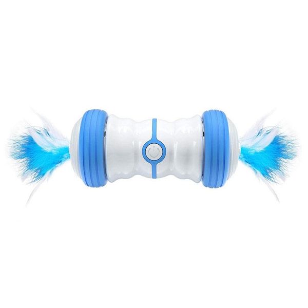 

cat toys interactive toy,auto rotate ball with feather,usb charging toy spinning multiple color led light