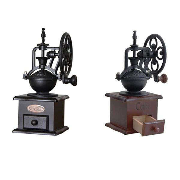 

manual coffee grinders wooden grinder hand cast iron handmade beans spice mini burr mill kitchen tool