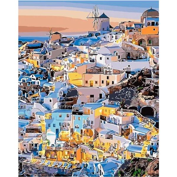 

prosperous city by the sea landscape digital painting numbers modern wall art canvas unique gift home decor 40x50cm paintings