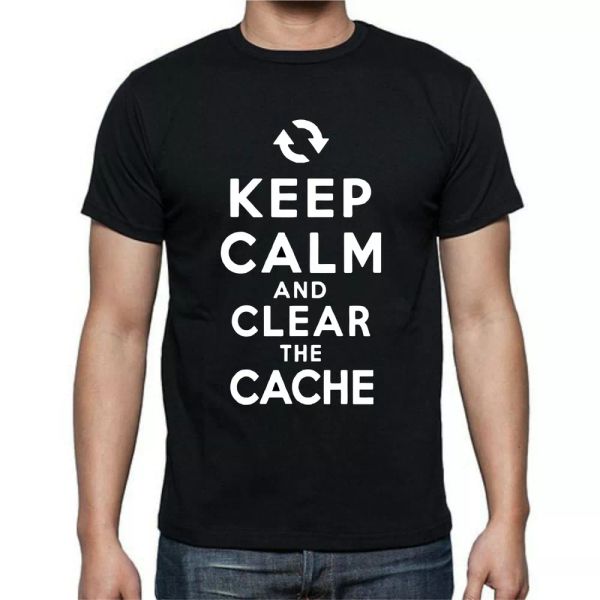 

keep calm and clear the cache internet history t shirt tee, White;black