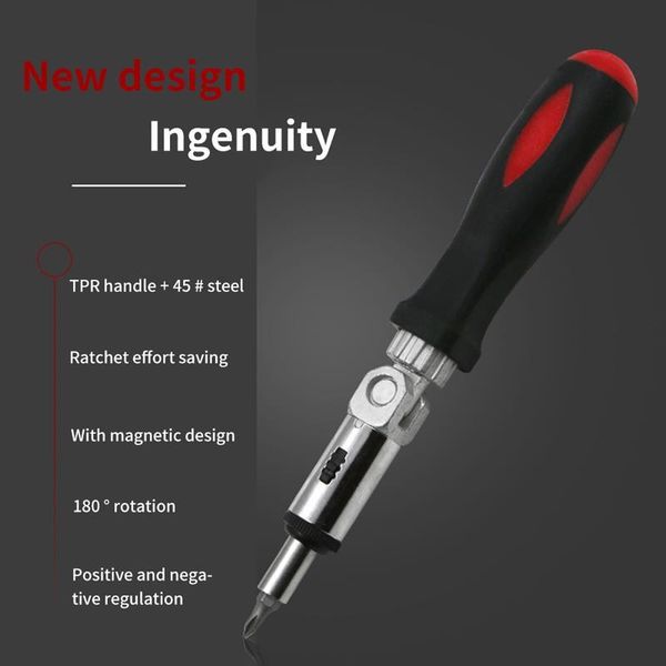 

degree t-type adjustable ratchet screwdriver 1/4 inch hex wrench sockets maintenance tools hand