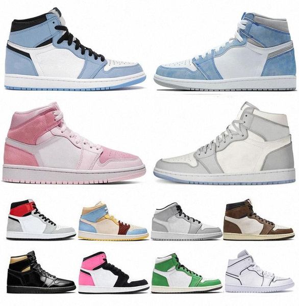 

2021 basketball shoes 1 men women 1s high og jumpman university blue valentine's day hyper royal mid light smoke grey chicago dark moc
