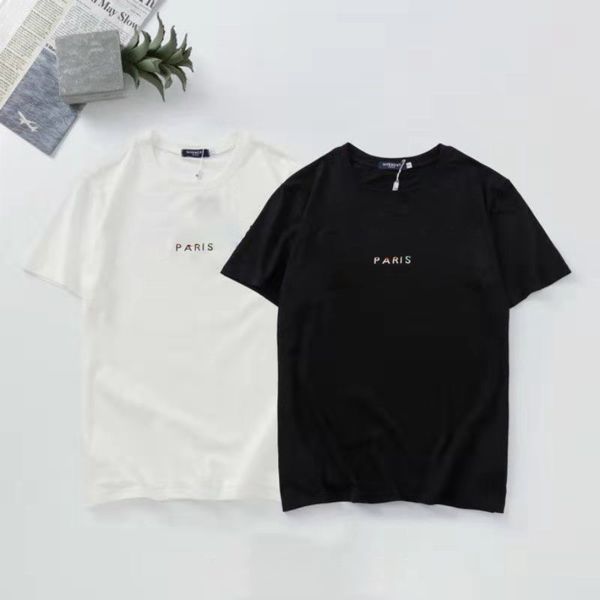 

2021 mens t shirt tee european american summer embroidery printing fashion simple designers men clothing, White;black