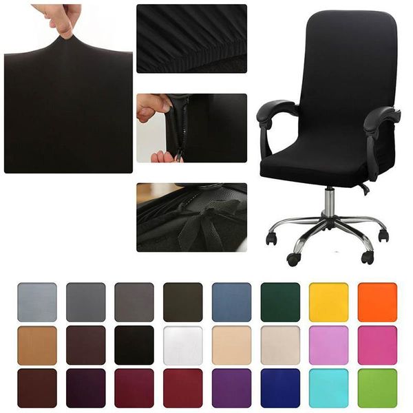 

computer chair cover universal monochrome flexible office cover, soft and stain resistant, easy to clean disassemble covers