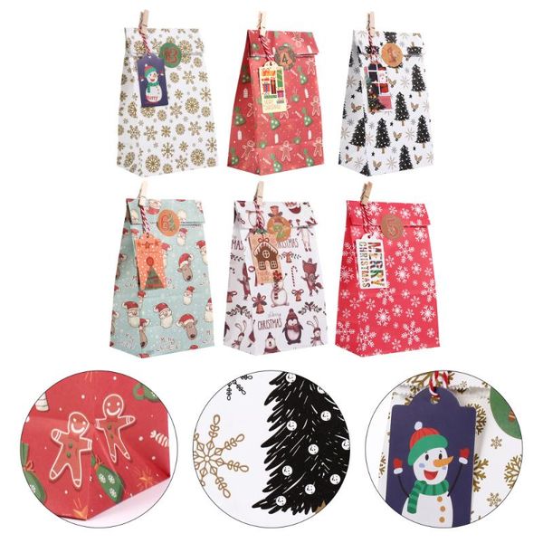 

120pcs christmas gift bags set baking stickers clips ropes tags supplies wrap