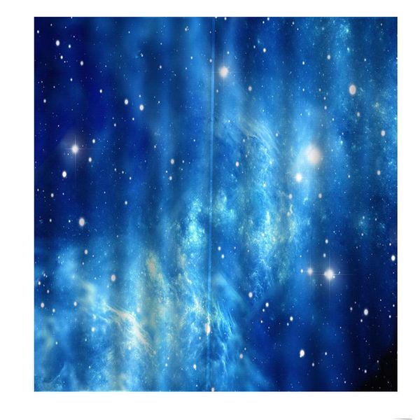 

modern custom 3d po curtain nature universe blue starry sky space window drapes for living room bedroom home decor set &