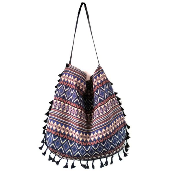 

duffel bags vintage bohemian fringe shoulder bag tassel hippie gypsy ethnic handbags open cotton & linen