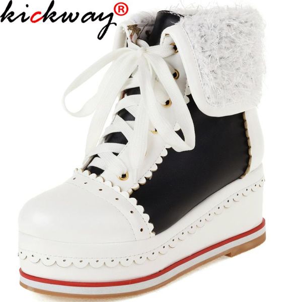 

boots kickway women hidden heel platform wedge ankle outdoor breathable trainers female sneakers woman casual shoes size 13 44, Black