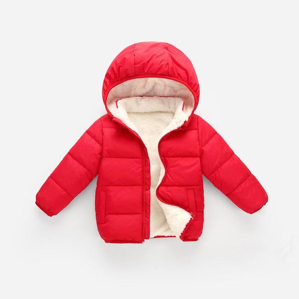 

winter children's down cotton-padded coat thickened with lamb, Blue;gray