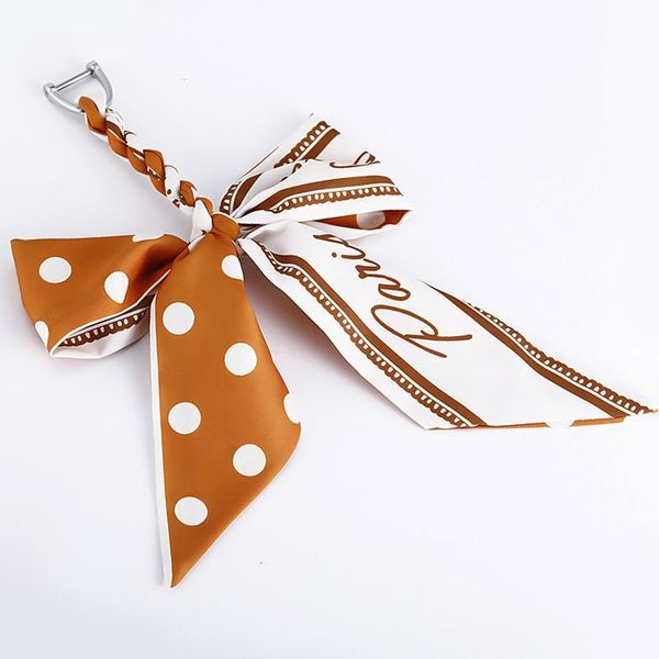

keychains backpack faux leather tassels key chain daily fashion universal purse pendant pretty hanging silk like scarf handbag charm gift, Silver
