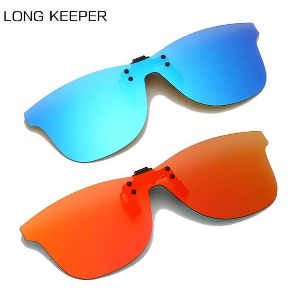 

sunglasses longkeeper men polarized clip-on yellow night driving sun glasses flip up mirror lenses women for myopic, White;black