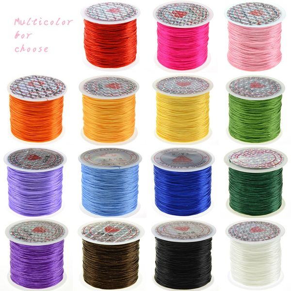 

0.8mm diy beaded clasps transparent manual cords crystal rope elastic line wire for bracelet wrapping jewelry making supplies, White;red