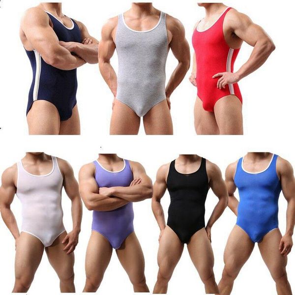 

men' tank mens one piece swimsuit push up solid swimwear male bodysuit leotard monokini thong swimming suit beachwear, White;black