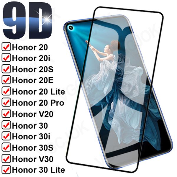 

lx brand 9d full protective glass for honor view 20 20i 20s 20e v20 screen protector on honor 30 lite 30i 30s v30 pro tempered glass film