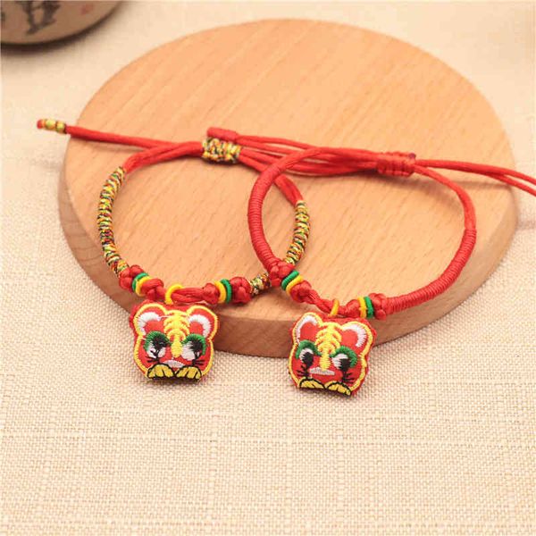 

bracelets charm chinese style dragon boat festival colorful rope embroidery tiger sachet hand woven thread gold wire, Golden;silver