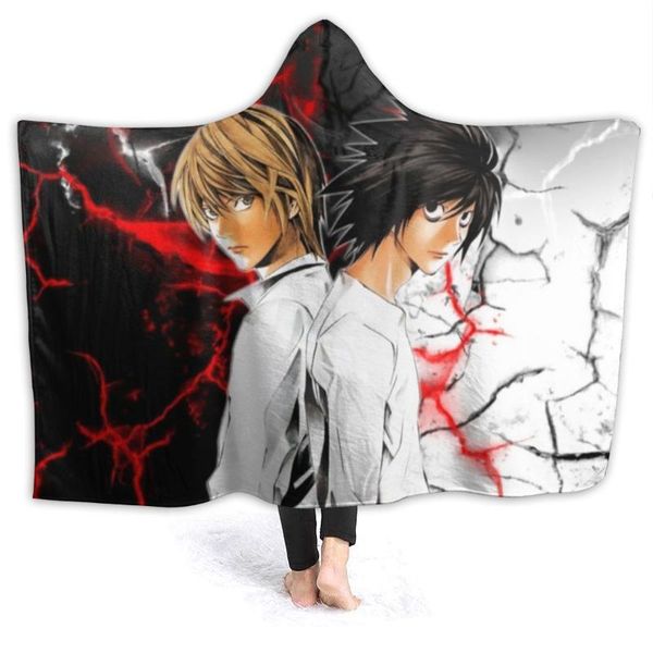

blankets wearable cartoon fur blanket with hooded death note figure,death poster cute bed coral velvet warm throw