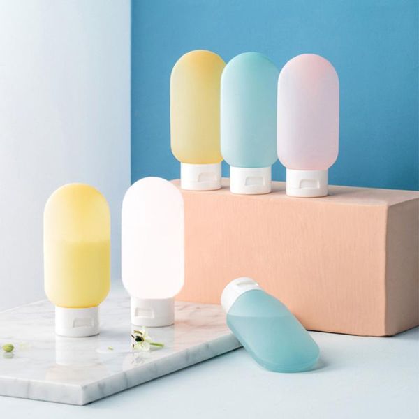 

storage bottles & jars 3pcs/set mini 60ml empty extrusion container refillable plastic silicone transparent