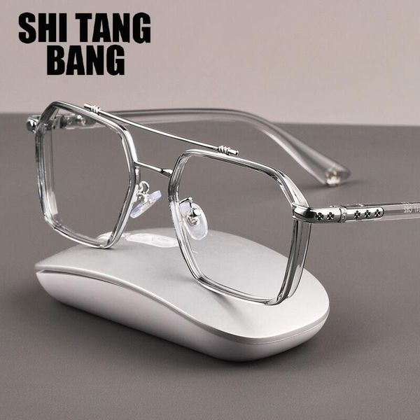 

sunglasses retro myopia glasses men transparent oversized frame anti-blue for women students male eyewear fashion, White;black