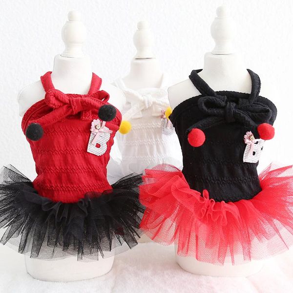

dog apparel colorful ball decor dresses with small bow strapped summer cool for spring and est style cute tutu dress