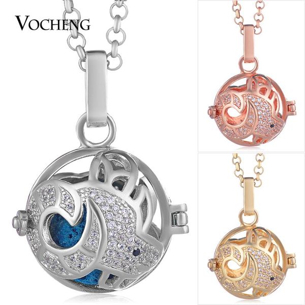 

pendant necklaces pregnant necklace jewelry 3 colors cubic zircon angel ball with stainless steel chain va-368, Silver