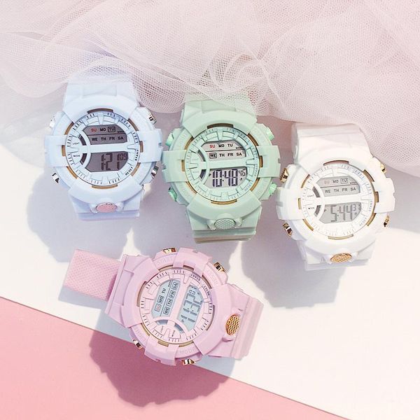 

wristwatches sport digital women's watches silicone watchband casual watch for men electronic clock couple gift wristwatch reloj hombre, Slivery;brown