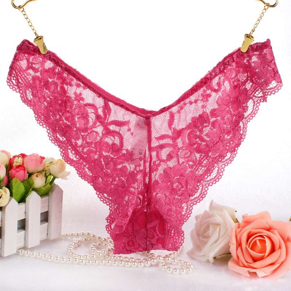 

transparent lace large low waist briefs plus kg, Black;pink