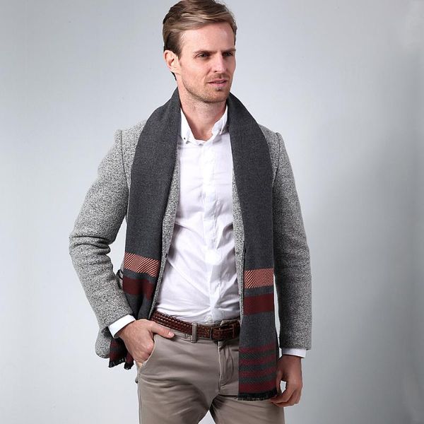 

scarves fashion man's scarf 180*33cm cashmere business style hijab winter warmer luxury men's pashminas shawl wraps, Blue;gray