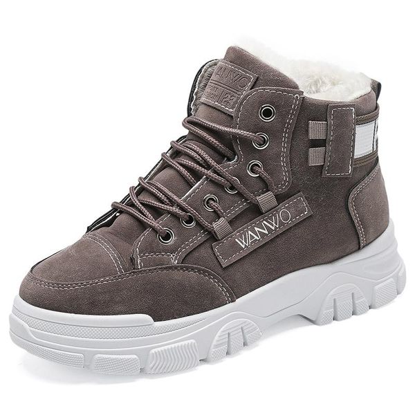 

boots canvas winter women sneakers 2021 snow ankle girl student casual sports shoes female women's, Black