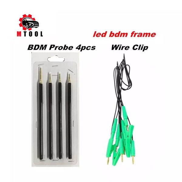 

power probe pin 4pcs/set green wire cable works bdm frame led charger used together with stainless replacement diagnostic tools