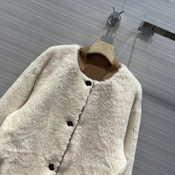 

women's jackets 100% sheepskin coats for women fashion slim 3d cut o-neck long sleeve solid lady winter 2021, Black;brown