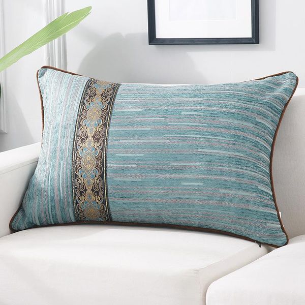

cushion/decorative pillow chenille fabric soft cushion cover chinese style patchwork luxury throw pillowcase living room sofa decor rectangu