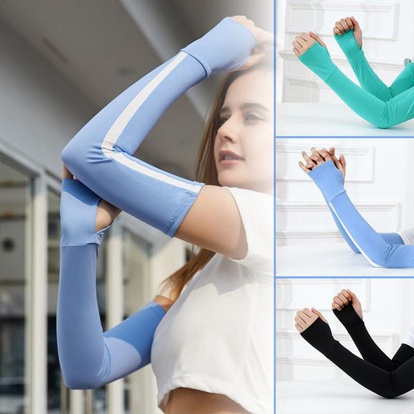 

elbow & knee pads arm sun sleeves protection cover up long cooling for outdoor activities supplies mangas para brazo manchon bras, Black;gray
