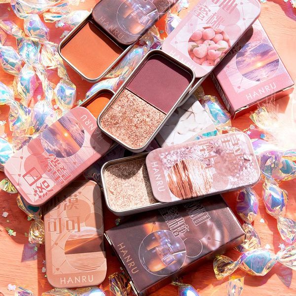 

eye shadow 2 colors glitter eyeshadow sparking shimmer pigment rose red gold pumpkin long lasting waterproof highlight