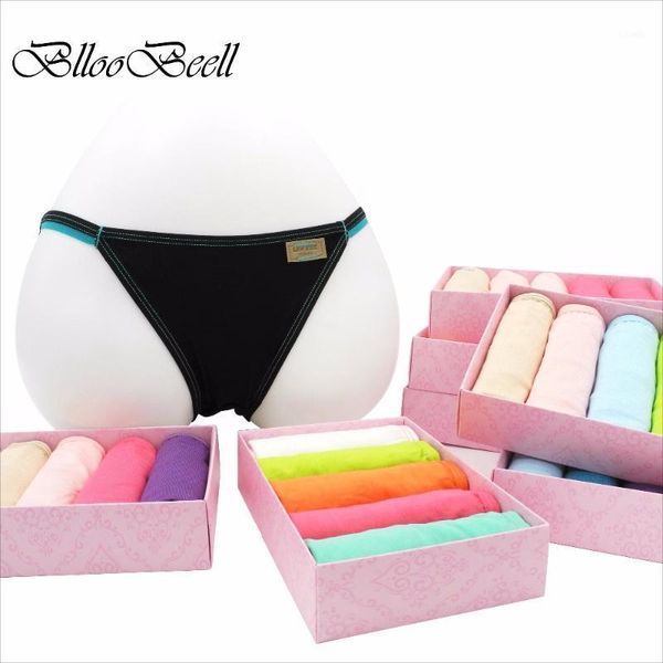 

blloobeell 5pcs women's underwear panties t-back modal summer low rise thong lingerie lady waist briefs size /l, Black;pink