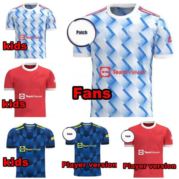 

2021 2022 manchester soccer jerseys pogba humanrace b.fernandes united rashford fouth football shirts 21 22 man kids kit, Black;yellow