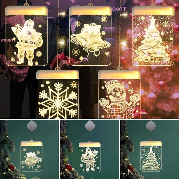

party decoration hanging christmas light adhesive 3d visual effect acrylic led ornament festival themed night for home supplies