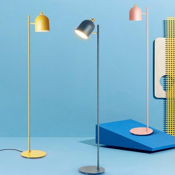

nordic design led floor lamps modern creativity e27 standing macaron wrought iron lights for bedroom living room