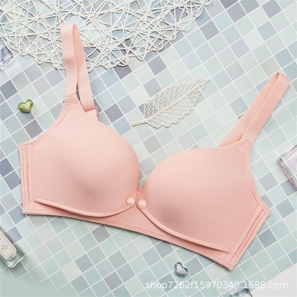 

7vi thin breast-feeding women's no steel ring random roll bra comfortable cotton bra traditional three breasted underwear women's, Red;black