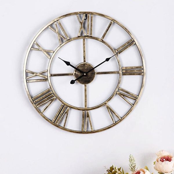 

retro simple living room wall clock vintage creative roman numerals decorations clocks