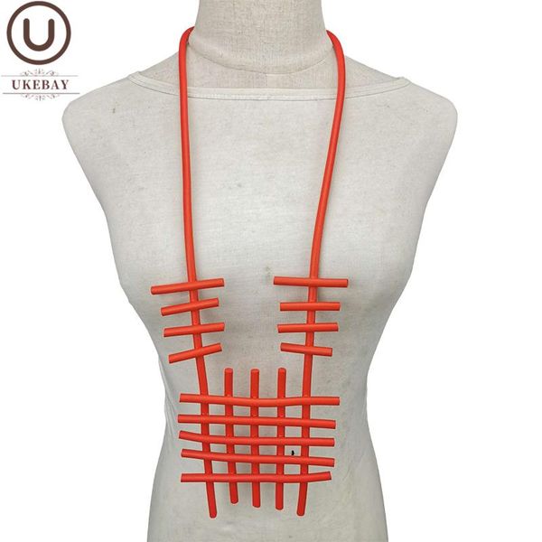 

chains ukebay geometric statement necklaces for women handmade rubber jewelry necklace gothic sweater chain gift mom jewellery, Silver