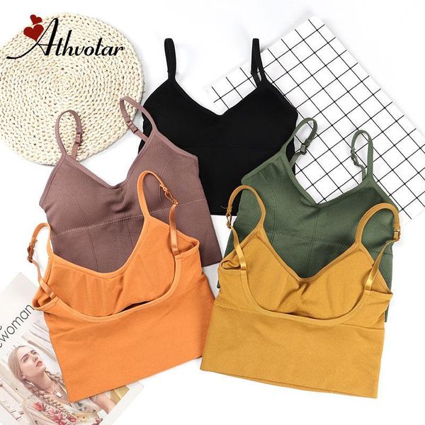 

gym clothing athvotar women's seamless bra women yoga high elasticity padded sports for fitness running sport, White;black