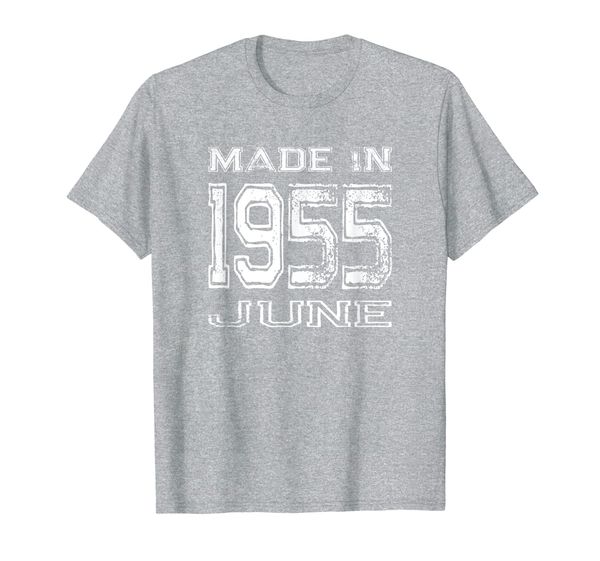 

made in 1955 vintage june birthday t-shirt, White;black