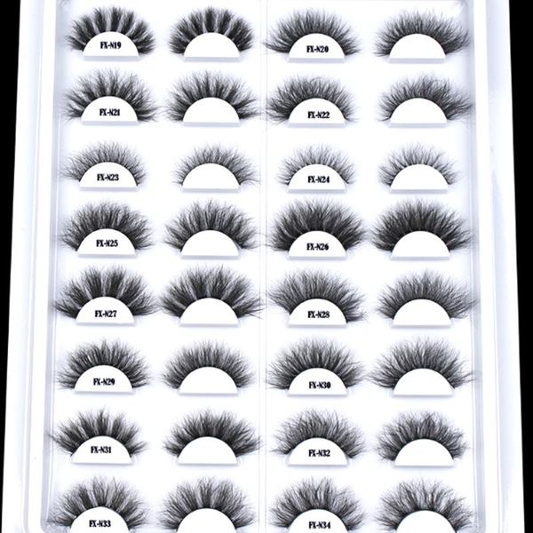 

false eyelashes 16 pairs fluffy lashes 25mm 3d mink long thick natural wholesale vendors makeup