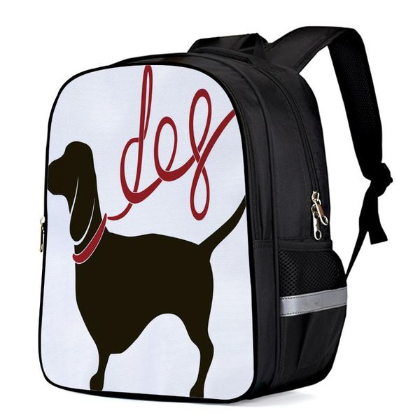 

backpack animal black puppy red rope simple student schoolbag boys and girls backpacks fashion