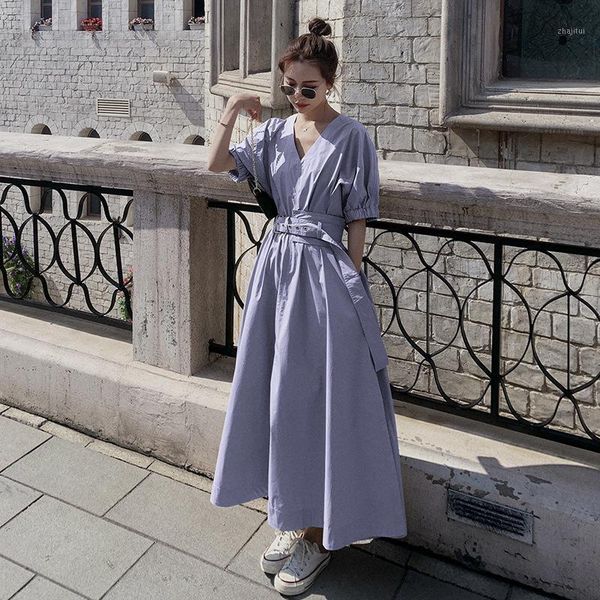 

two piece dress khaki medium length women's 2021 summer fashion high-end temperament loose casual shirt skirt, White