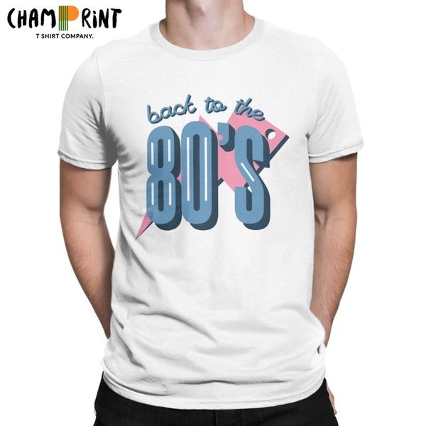 

men's t-shirts back to 80s essential t-shirt rsalkb2smkd t shirts men cotton vintage round collar tees short sleeve clothes summer, White;black